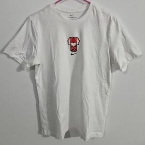 Nike White Short-Sleeve Tee with Red Fox Graphic